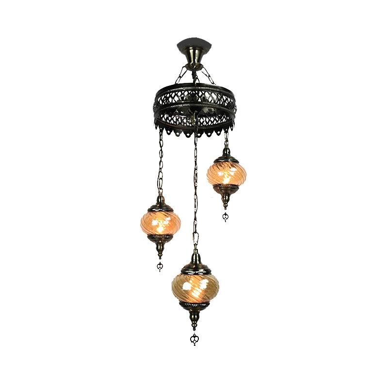3/5/7 Bulbs Coffee House Hanging Chandelier Retro Bronze Ceiling Pendant Light - Rebooters