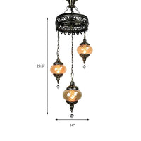 3/5/7 Bulbs Coffee House Hanging Chandelier Retro Bronze Ceiling Pendant Light - Rebooters
