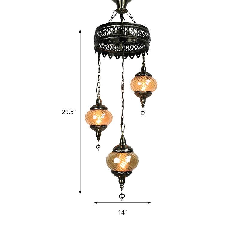 3/5/7 Bulbs Coffee House Hanging Chandelier Retro Bronze Ceiling Pendant Light - Rebooters
