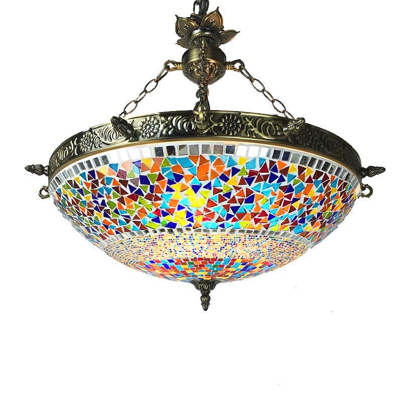 Spherical Amber Cyclone Glass Hanging Chandelier Retro 7 Heads - Rebooters