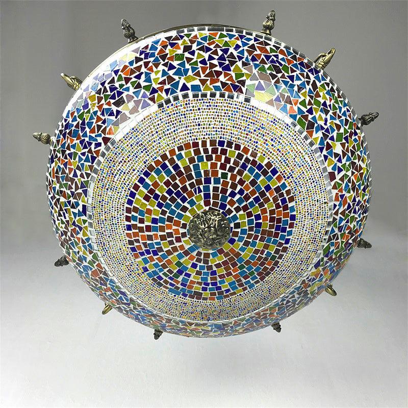 Spherical Amber Cyclone Glass Hanging Chandelier Retro 7 Heads - Rebooters