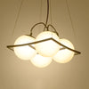 Globe Living Room Ceiling Chandelier Frosted Glass Fixture - Rebooters