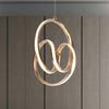 Twisted Restaurant Chandelier Pendant Acrylic LED Simplicity Ceiling Light in Gold - Rebooters