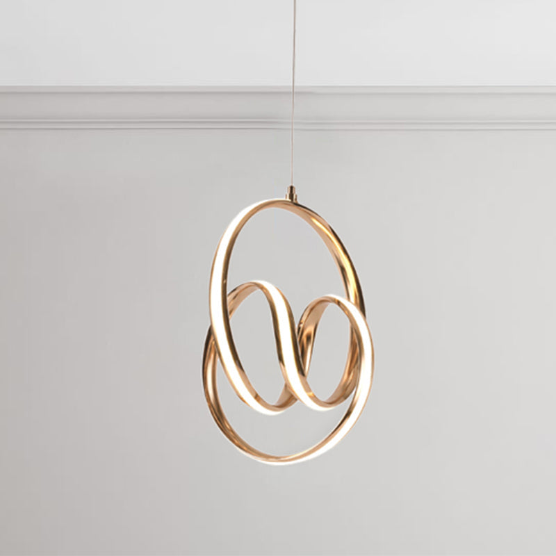 Twisted Restaurant Chandelier Pendant Acrylic LED Simplicity Ceiling Light in Gold - Rebooters