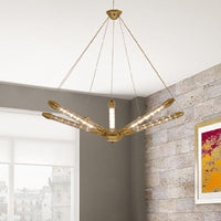 7/11 Lights Chandelier Pendant Light Post Modern Black Gold - Rebooters