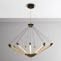 7/11 Lights Chandelier Pendant Light Post Modern Black Gold - Rebooters
