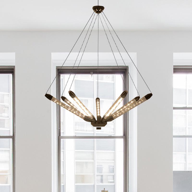 7/11 Lights Chandelier Pendant Light Post Modern Black Gold - Rebooters