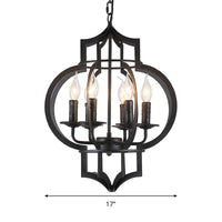 4/6 Bulbs Chandelier Light Vintage Style Lantern Cage Shade - Rebooters