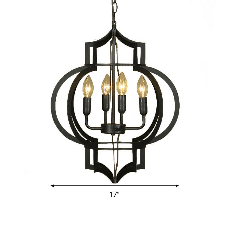 4/6 Bulbs Chandelier Light Vintage Style Lantern Cage Shade - Rebooters