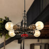 Water Pipe Restaurant Hanging Light Rustic Wrought Iron Chandelier - Rebooters