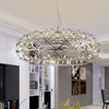 Chrome Disc-Shaped Chandelier Lamp Modern 16 21 W LED Lighting - Rebooters