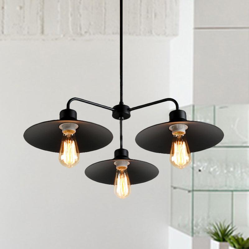 Black 3/5 Lights Chandelier Lighting Vintage Industrial Pendant Light - Rebooters