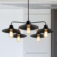 Black 3/5 Lights Chandelier Lighting Vintage Industrial Pendant Light - Rebooters