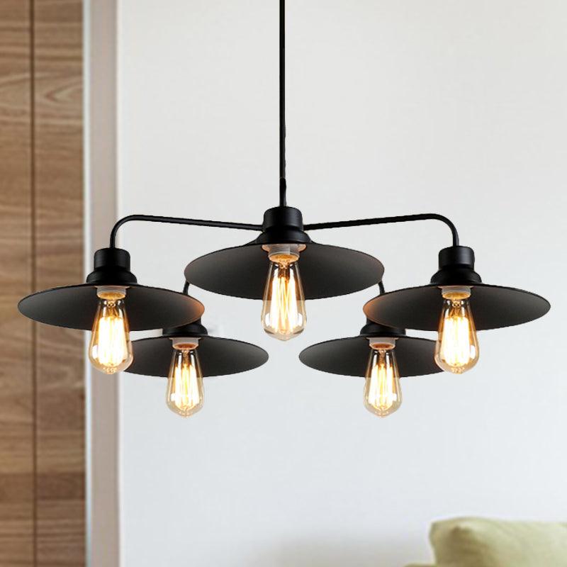 Black 3/5 Lights Chandelier Lighting Vintage Industrial Pendant Light - Rebooters