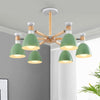 Metal Bowl Shade Ceiling Light Boys Girls Bedroom Six Lights Macaron Chandelier - Rebooters