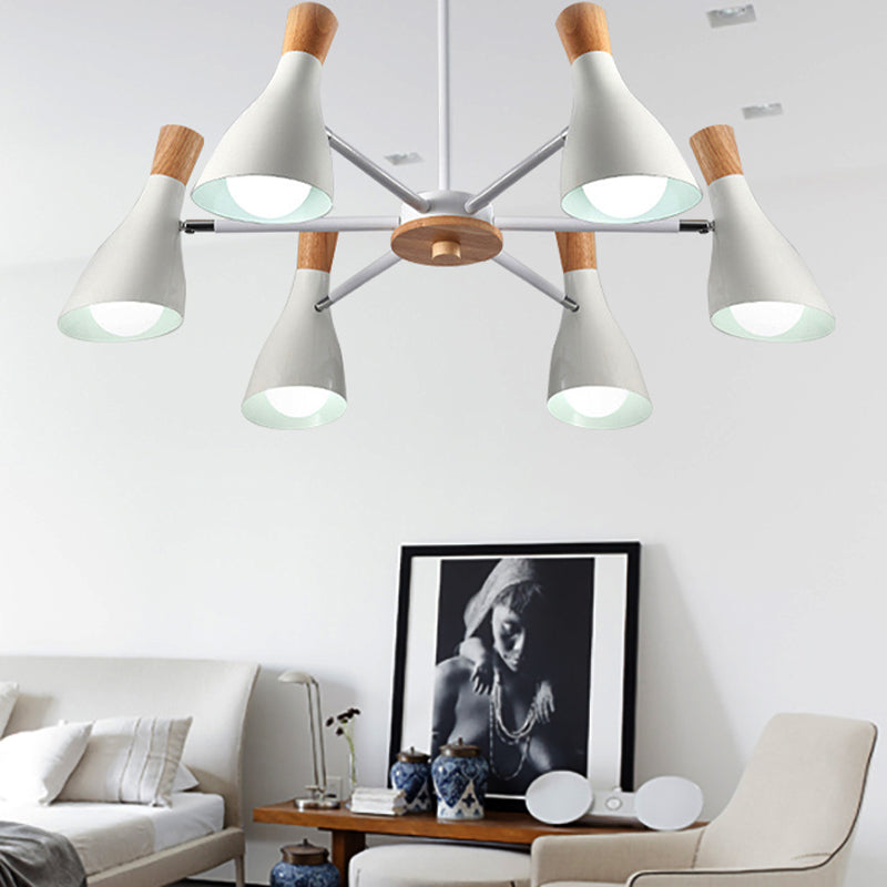 6 Lights Bottle Hanging Light Nordic Style Metal Chandelier - Rebooters