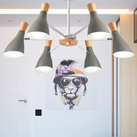 6 Lights Bottle Hanging Light Nordic Style Metal Chandelier - Rebooters