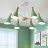 6 Lights Bottle Hanging Light Nordic Style Metal Chandelier - Rebooters