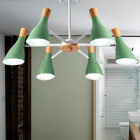 6 Lights Bottle Hanging Light Nordic Style Metal Chandelier - Rebooters
