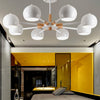 Wood Snowflake Hanging Lamp with Orb Shade Living Room Chandelier - Rebooters