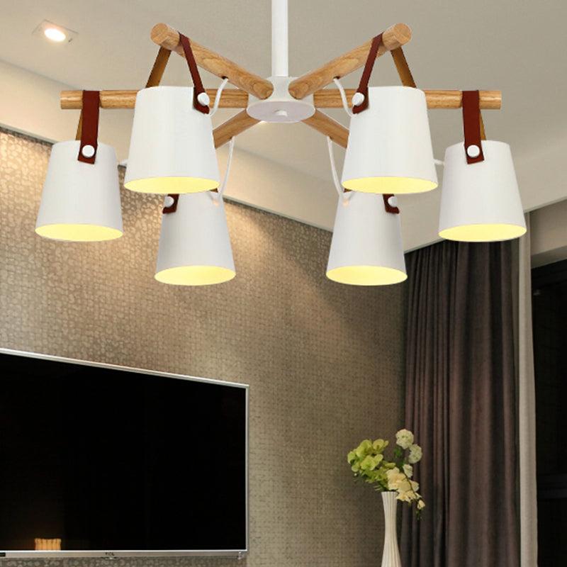 Hanging Bucket Shape Chandelier Nordic Macaron Light - Rebooters