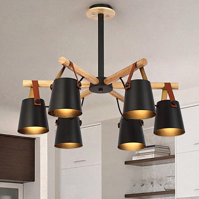 Hanging Bucket Shape Chandelier Nordic Macaron Light - Rebooters