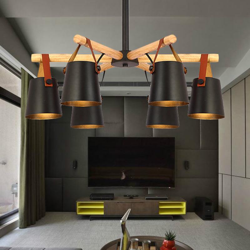 Hanging Bucket Shape Chandelier Nordic Macaron Light - Rebooters