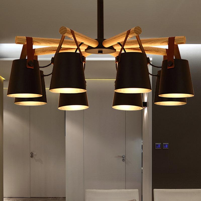 Hanging Bucket Shape Chandelier Nordic Macaron Light - Rebooters