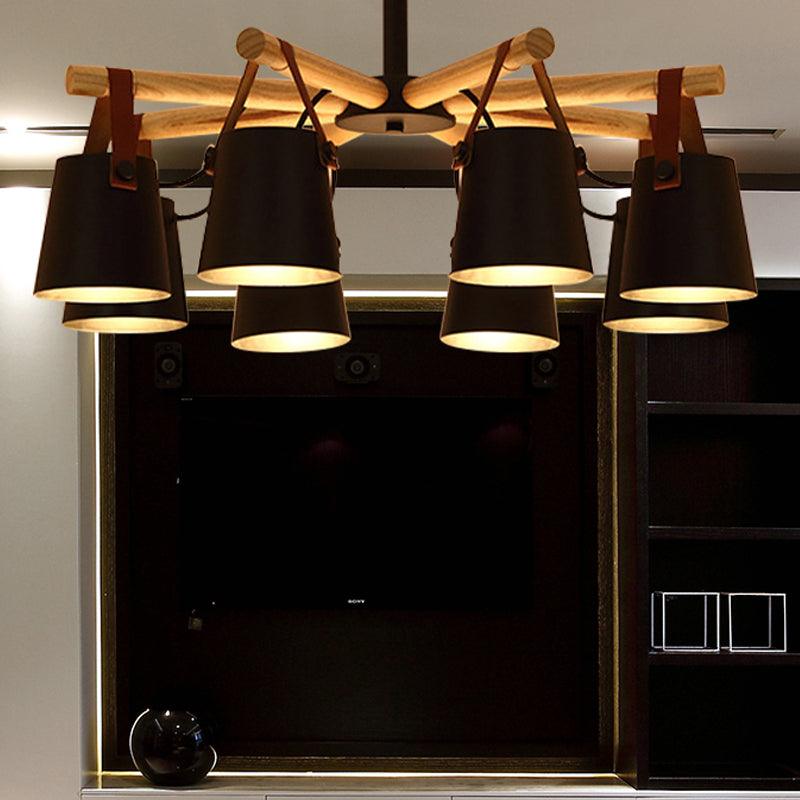 Hanging Bucket Shape Chandelier Nordic Macaron Light - Rebooters