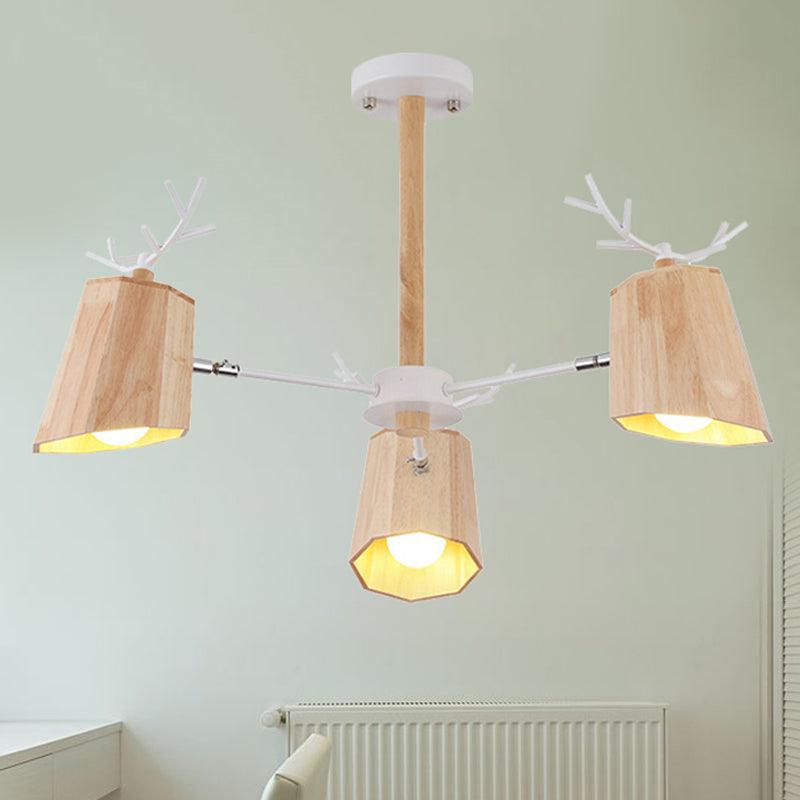 Modern Nordic Deer Horn Pendant Ceiling Light Beige Wood - Rebooters