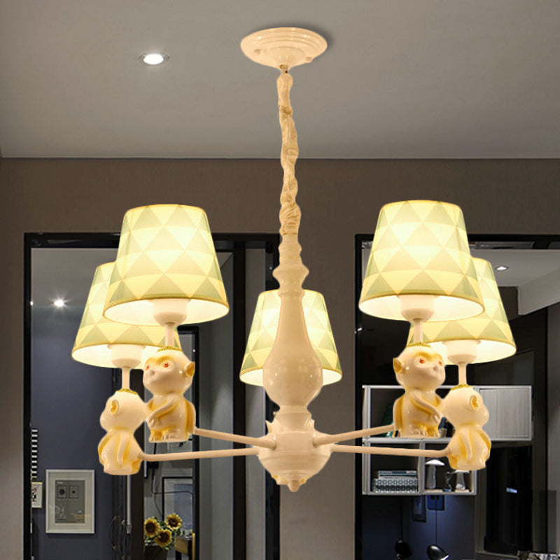 Fabric Tapered Shade Hanging Lights Nordic Pendant in Yellow - Rebooters