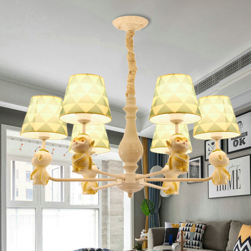 Fabric Tapered Shade Hanging Lights Nordic Pendant in Yellow - Rebooters