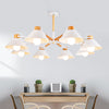 Modern Coolie Shade Hanging Lamp 8 Bulbs Chandelier - Rebooters