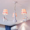 Pink Tapered Shade Hanging Chandelier Cartoon Pendant Light - Rebooters