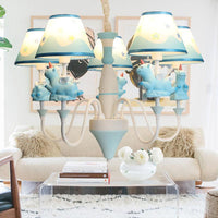 Bedroom Tapered Shade Hanging Lights Metal Unicorn Chandelier - Rebooters