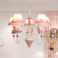 Bedroom Tapered Shade Hanging Lights Metal Unicorn Chandelier - Rebooters