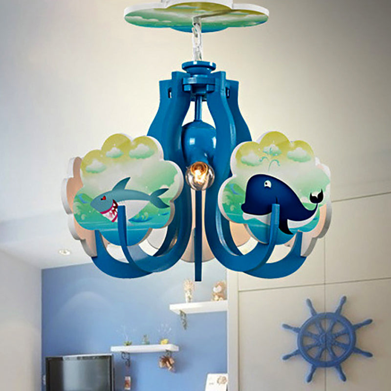 Cartoon Hanging Lamp Fixture with Tapered Shade for Kids - Rebooters