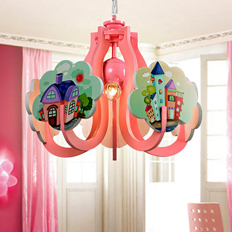 Cartoon Hanging Lamp Fixture with Tapered Shade for Kids - Rebooters