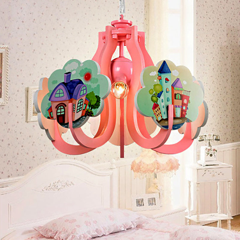 Cartoon Hanging Lamp Fixture with Tapered Shade for Kids - Rebooters