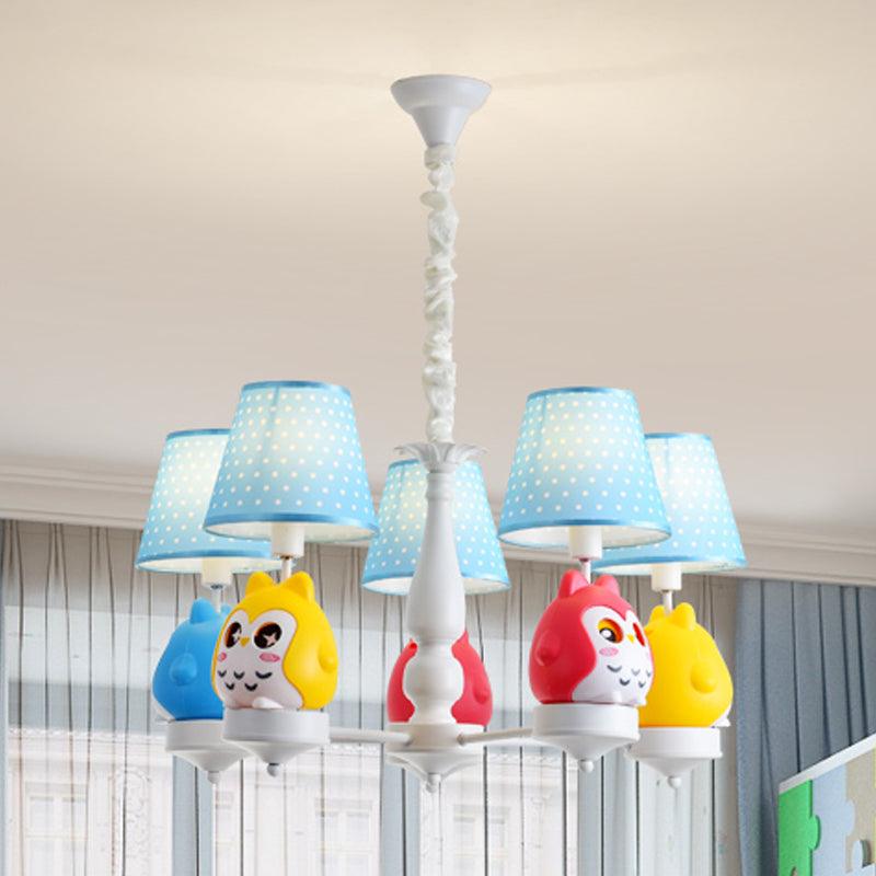 Animal Tapered Shade Hanging Ceiling Lamp Resin Owl Chandelier - Rebooters