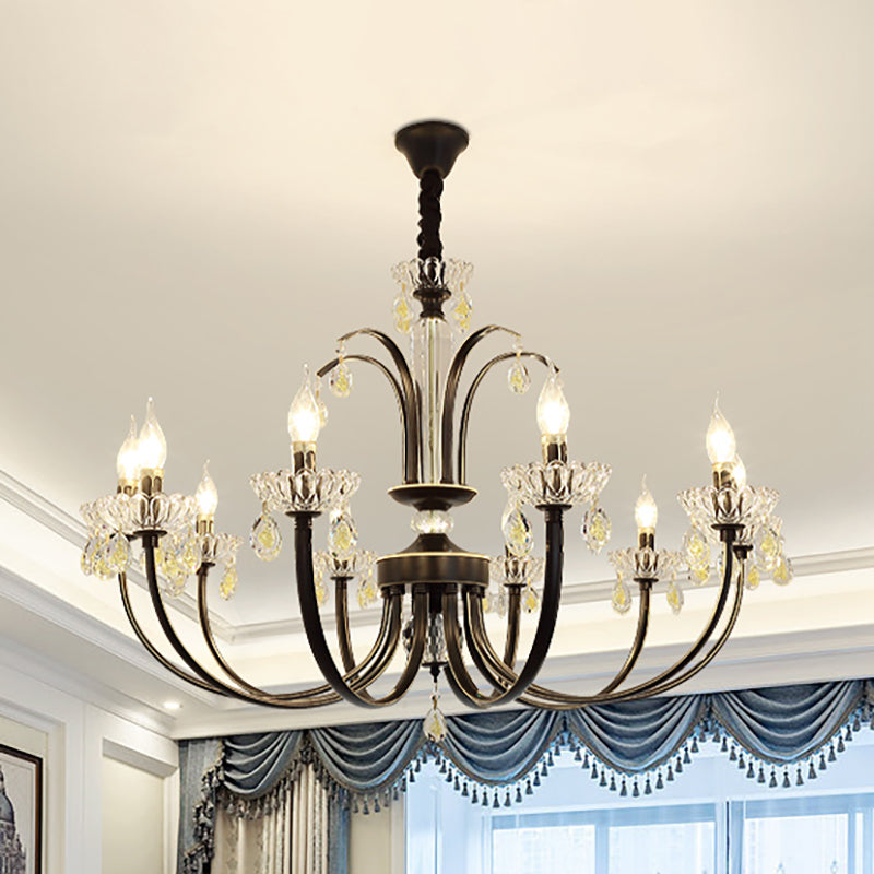 Black Candle Ceiling Light Traditional Metal 6/8/10 Lights - Rebooters