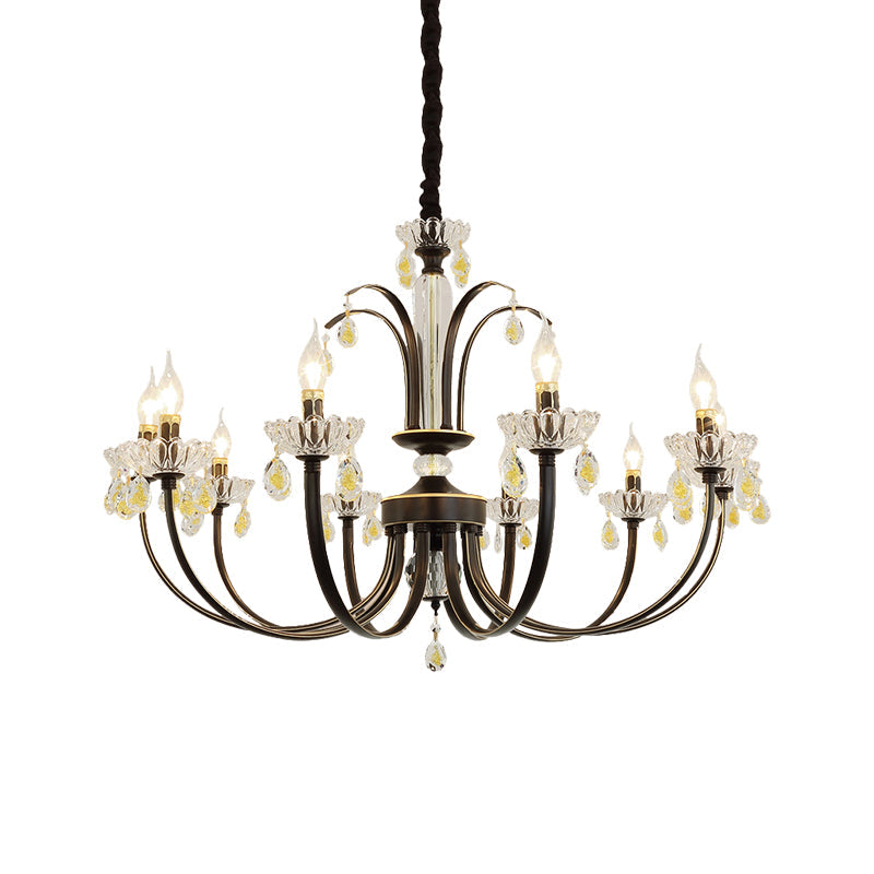 Black Candle Ceiling Light Traditional Metal 6/8/10 Lights - Rebooters