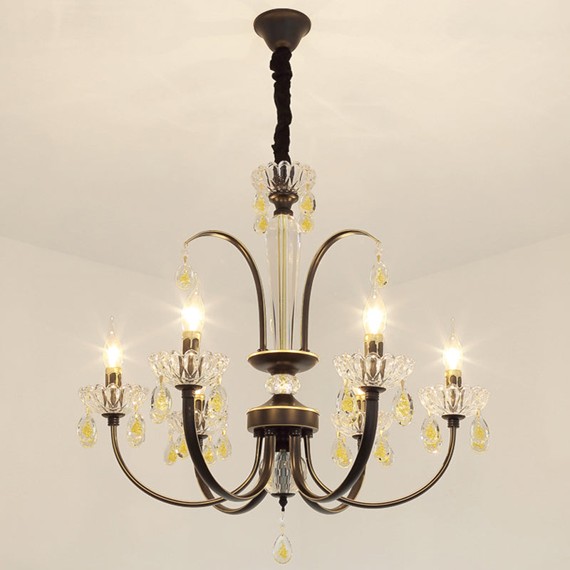Black Candle Ceiling Light Traditional Metal 6/8/10 Lights - Rebooters