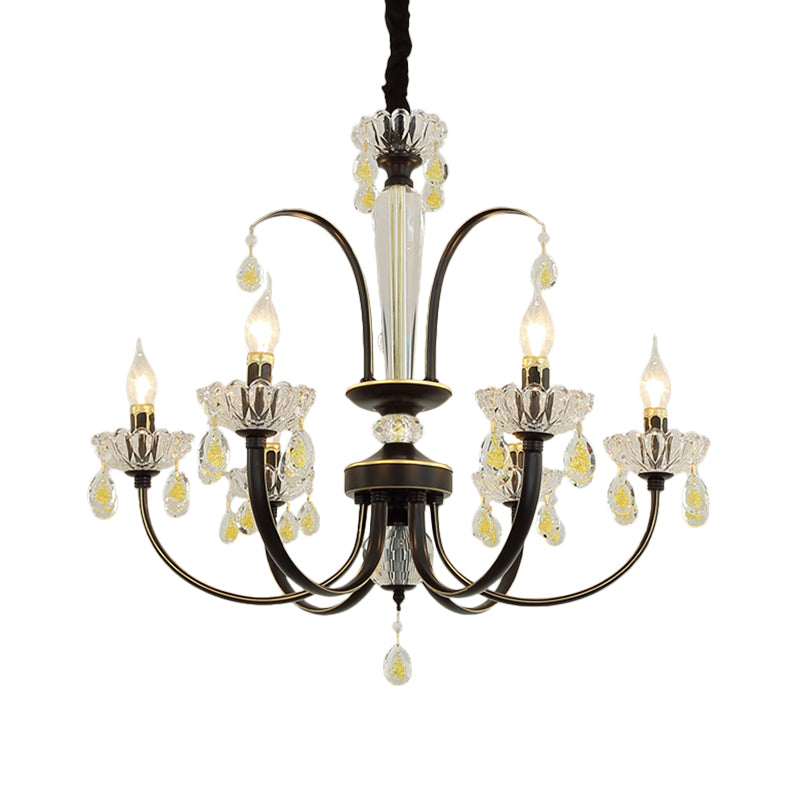 Black Candle Ceiling Light Traditional Metal 6/8/10 Lights - Rebooters