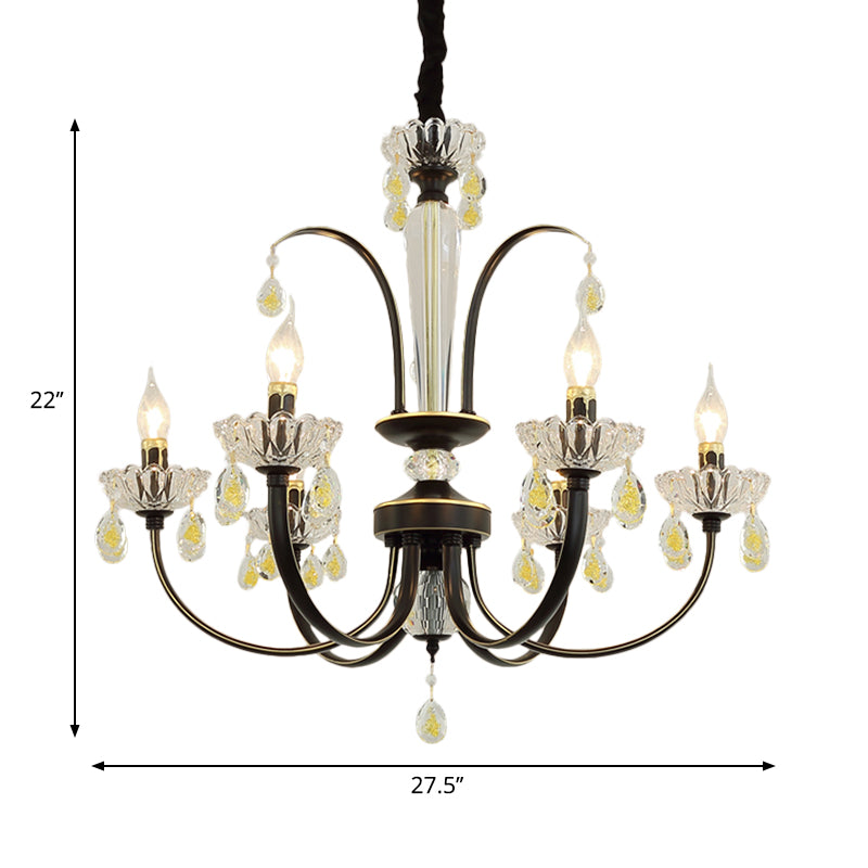 Black Candle Ceiling Light Traditional Metal 6/8/10 Lights - Rebooters