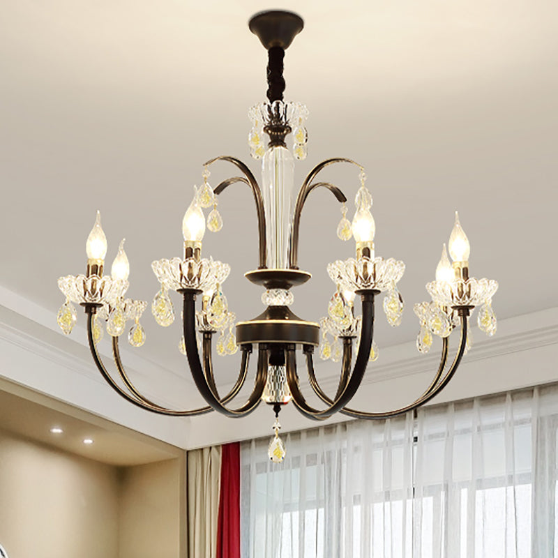 Black Candle Ceiling Light Traditional Metal 6/8/10 Lights - Rebooters
