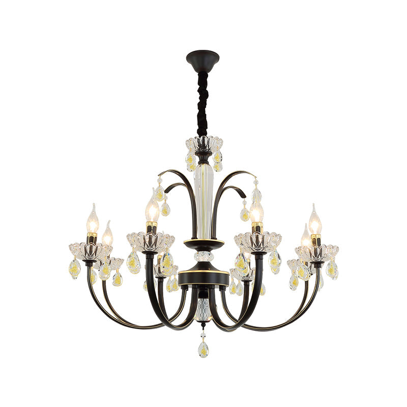 Black Candle Ceiling Light Traditional Metal 6/8/10 Lights - Rebooters