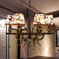 6 Lights Metal Hanging Chandelier Country Rust Pendant Light - Rebooters
