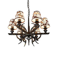 6 Lights Metal Hanging Chandelier Country Rust Pendant Light - Rebooters