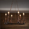 Metal Rust Pendant Lamp Geometric 6 Lights Vintage Chandelier - Rebooters
